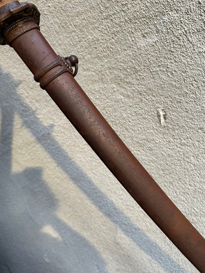 軍刀　鉄鞘　竹光　拵え　日本刀　模造刀　日本軍　　指揮刀 全長100.5cm