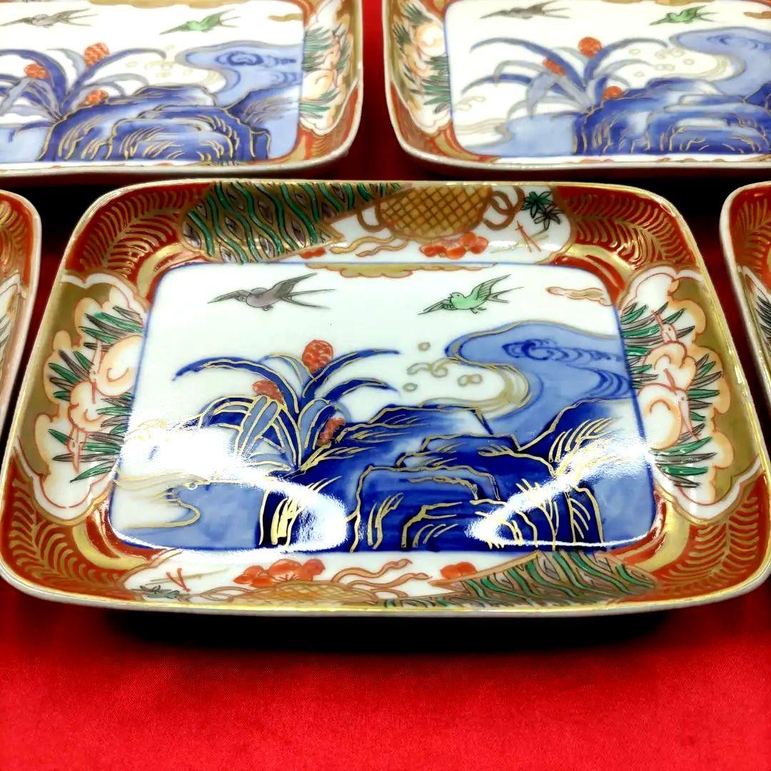 有田焼 伊万里焼 古伊万里 金彩 色絵 小皿 角皿 長角皿 刺し身皿5