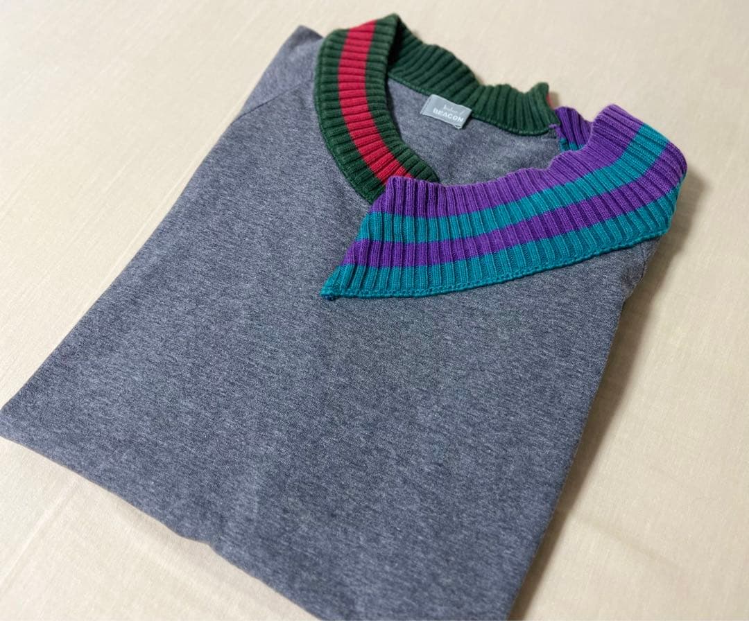 GRANCY】総柄ラインストーングラフィックロンT ボーダー sサイズ