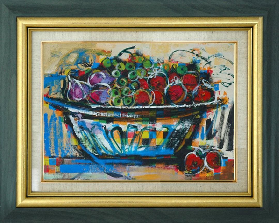 油絵 菅家令子 絵 絵画 インテリア uF6-120209 静物 フルーツ