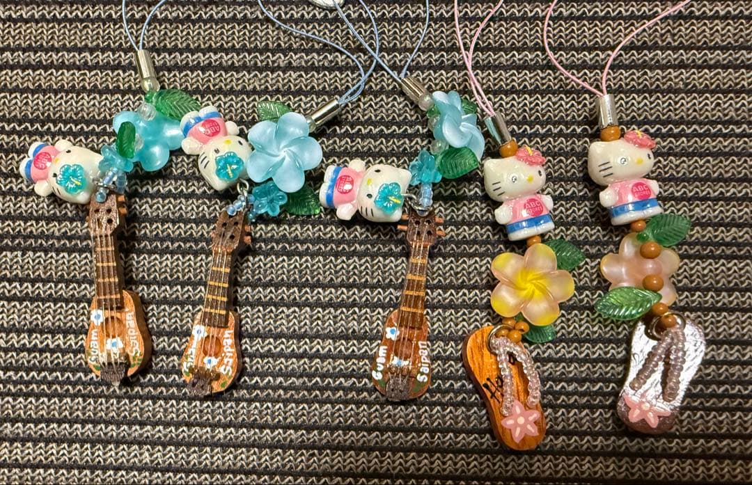 レアご当地　限定 白キテイkitty 根付けストラップ ABCstore 5点