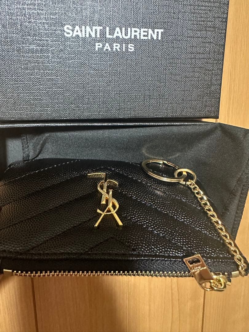 【SAINT LAURENT】モノグラム・サンローラン キーポーチ ブラック