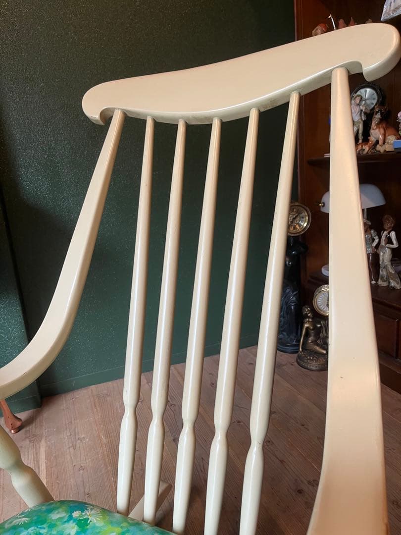 鳥取家具 ロッキングチェア 花柄 インテリア 昭和レトロ 当時物