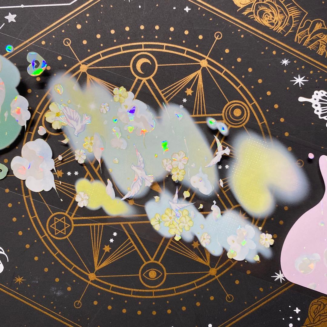 9154】海外 マステ 巻 PETマスキングテープ 雲 金魚 装飾系