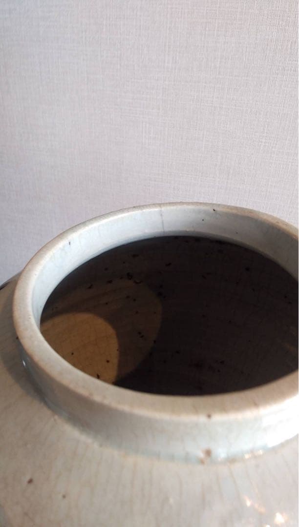 李朝辰砂染付壺