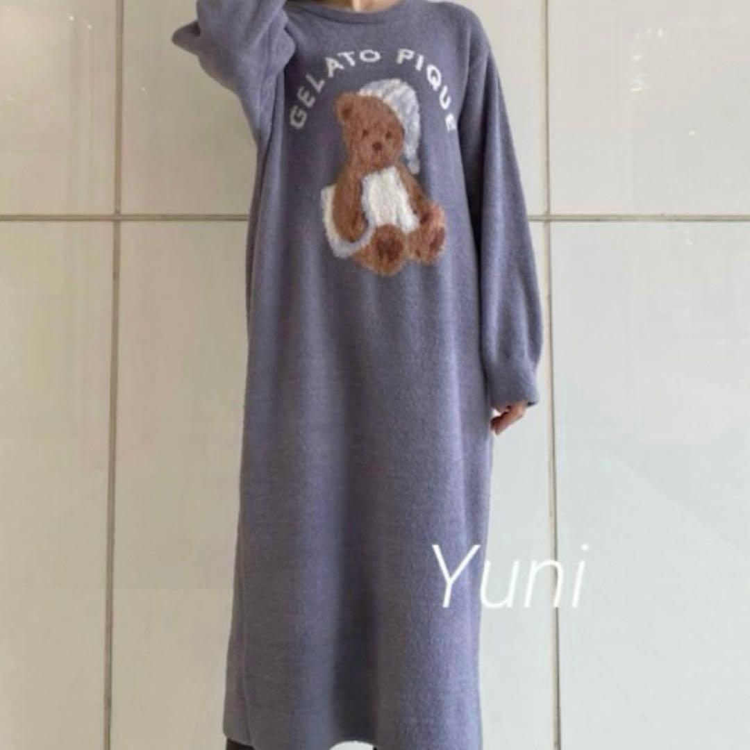 正規品♡GOOD NIGHT BEAR ジャガードワンピース♡ネイビー