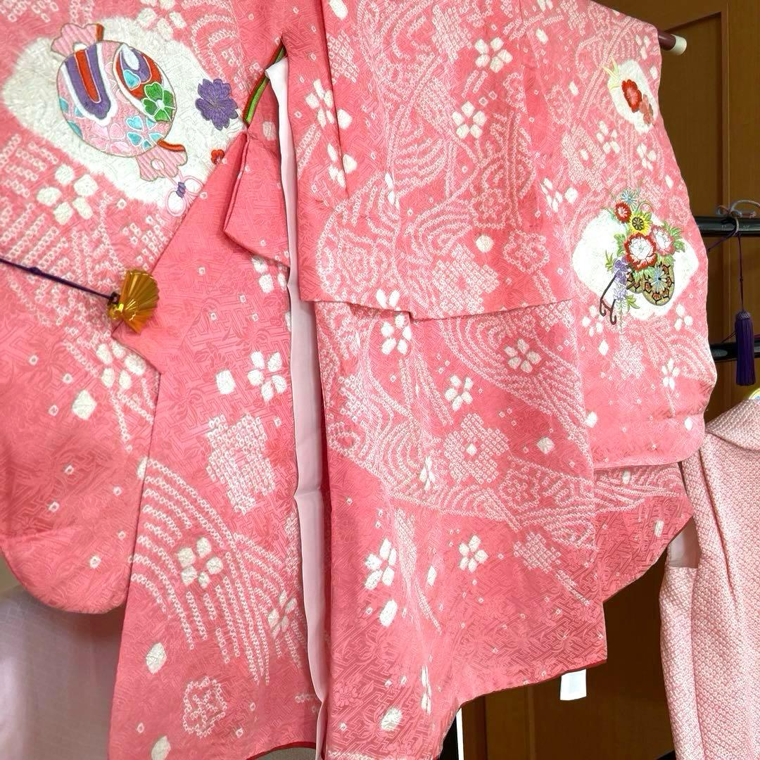 No.3 七五三　　3歳　　　正絹被布セット　　　絞り　　訳あり