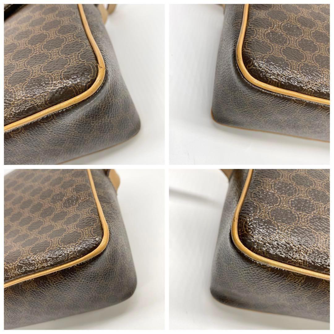 CELINE セリーヌ ショルダーバッグ レザー PVC マカダム ブラウン