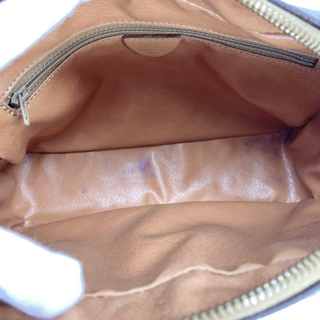 CELINE セリーヌ ショルダーバッグ レザー PVC マカダム ブラウン