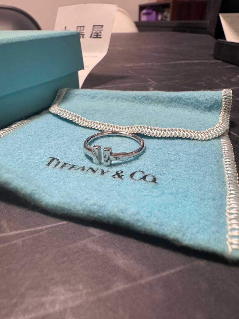 Tiffany Tワイヤー リング K18WG 16号 ホワイトゴールド