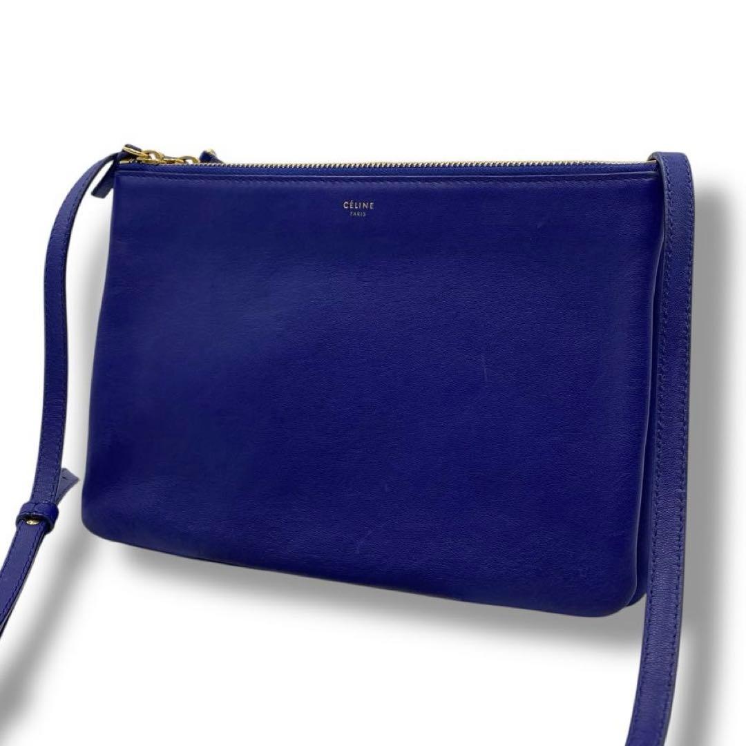美品 CELINE セリーヌ トリオ レザー バッグ ショルダー フィービー期