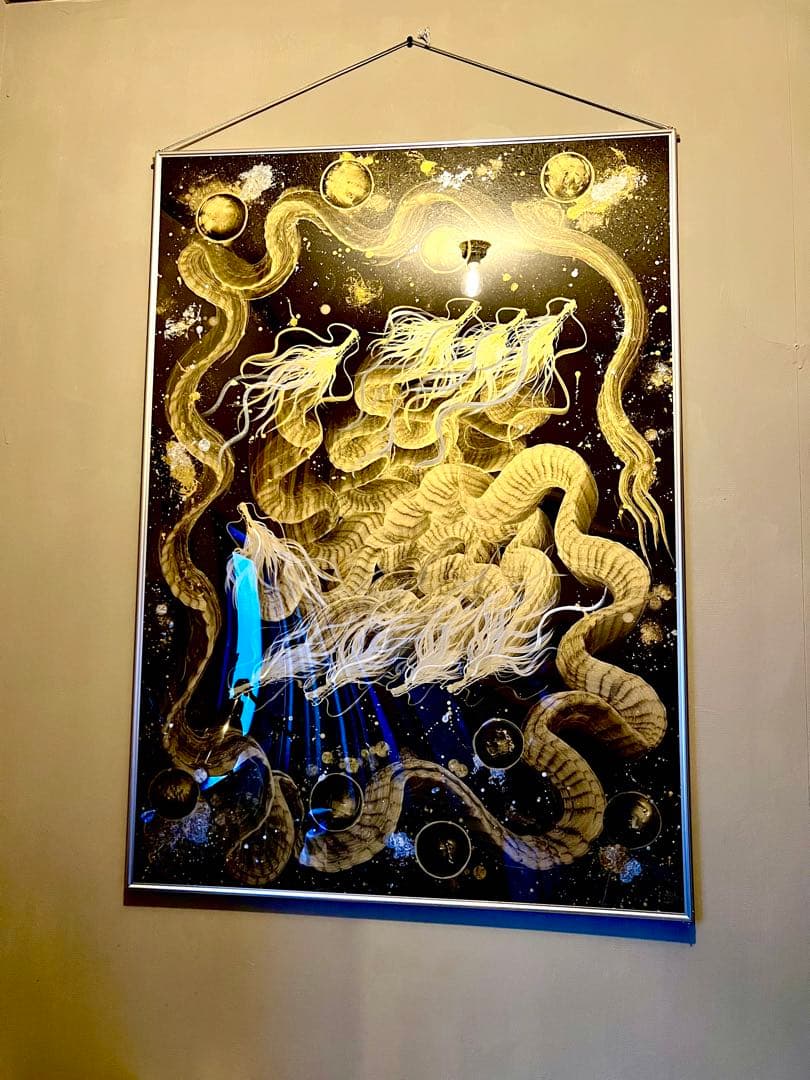 大型 【九頭龍大権現】開運龍神アート一筆龍ギベオンイミラック隕石