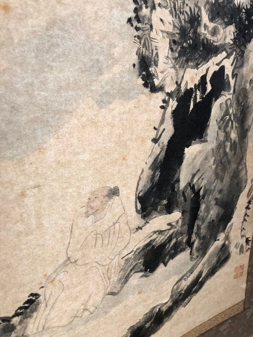 え*り様 業者買取品！希少価値高！方　増先　水墨画 掛け軸 状態良！