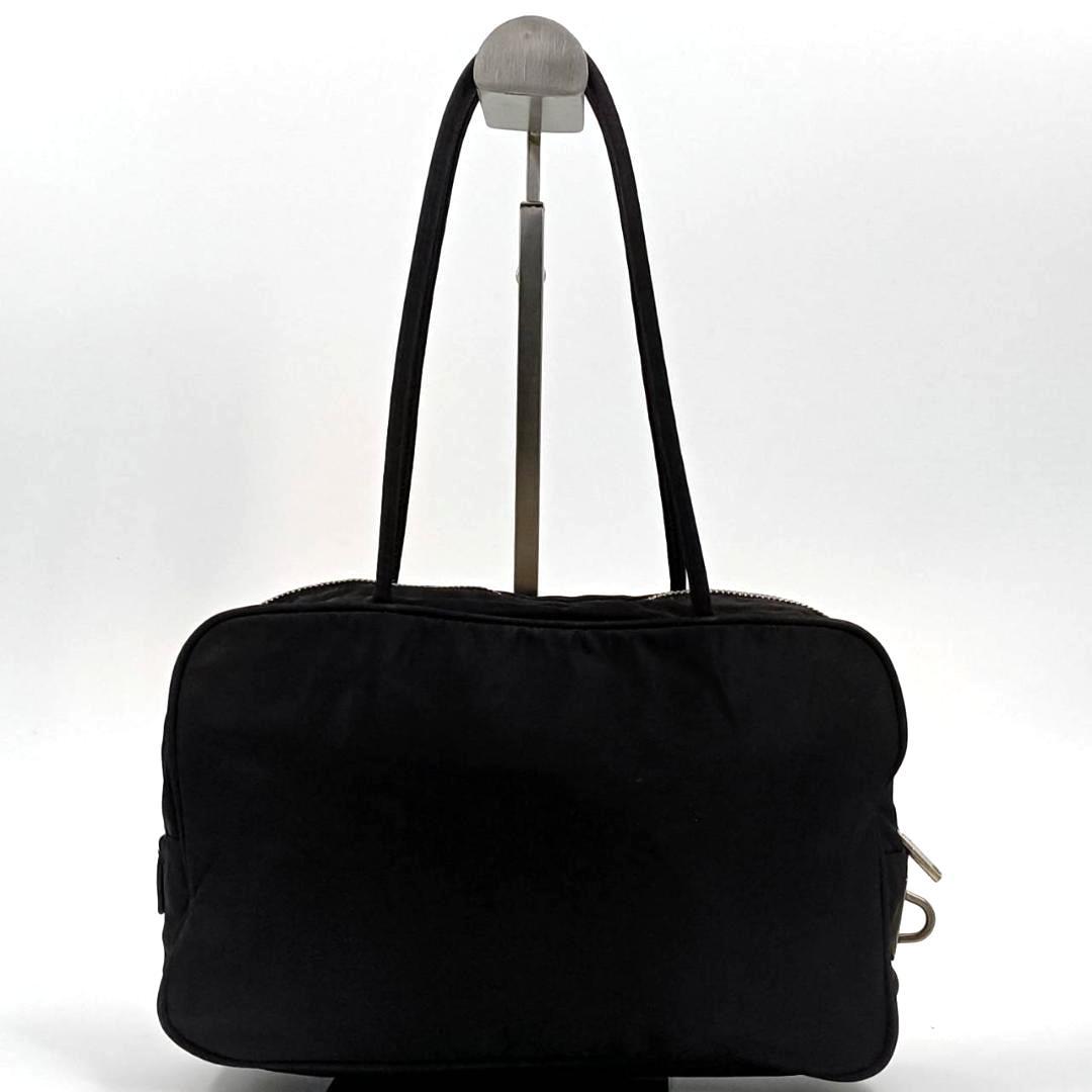 希少✨人気　プラダ ミニボストン ハンド トート 三角ロゴ ナイロン 革 黒