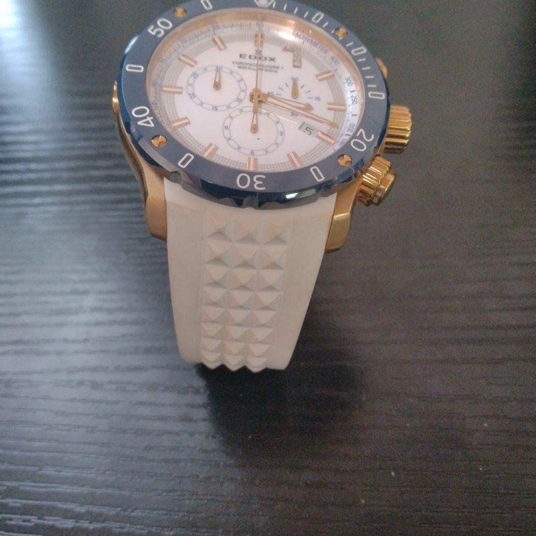 【希少100本】EDOXクロノオフショア 白ラバー×ゴールド×ブルー