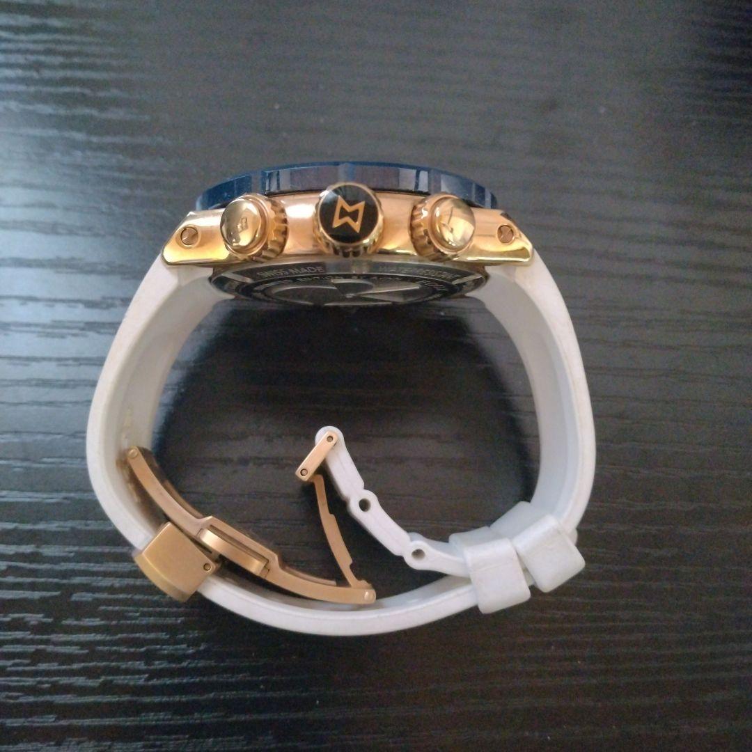 【希少100本】EDOXクロノオフショア 白ラバー×ゴールド×ブルー