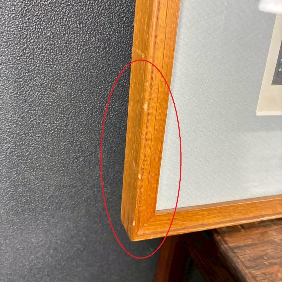 最終値下げ】牧野宗則「小川のある風景」木版画 1978年制作 直筆サイン入り