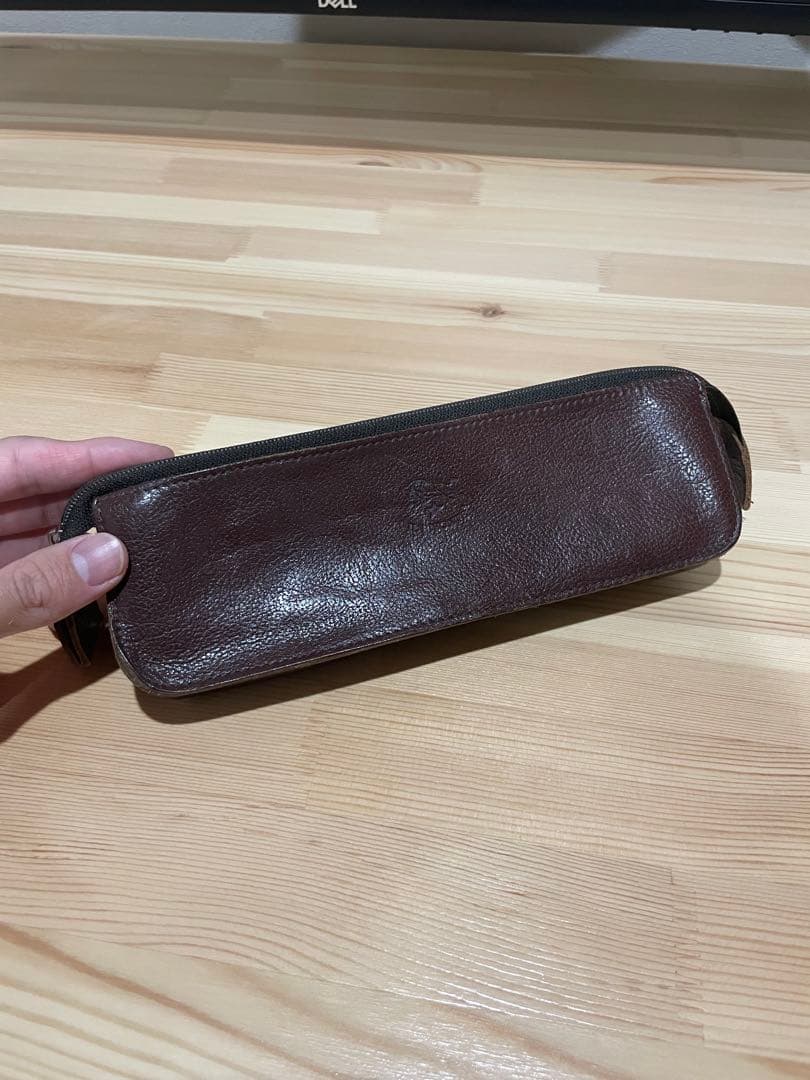 IL BISONTE レザー 筆箱 ブラウン IL BISONTE レザー 筆箱 ダーク