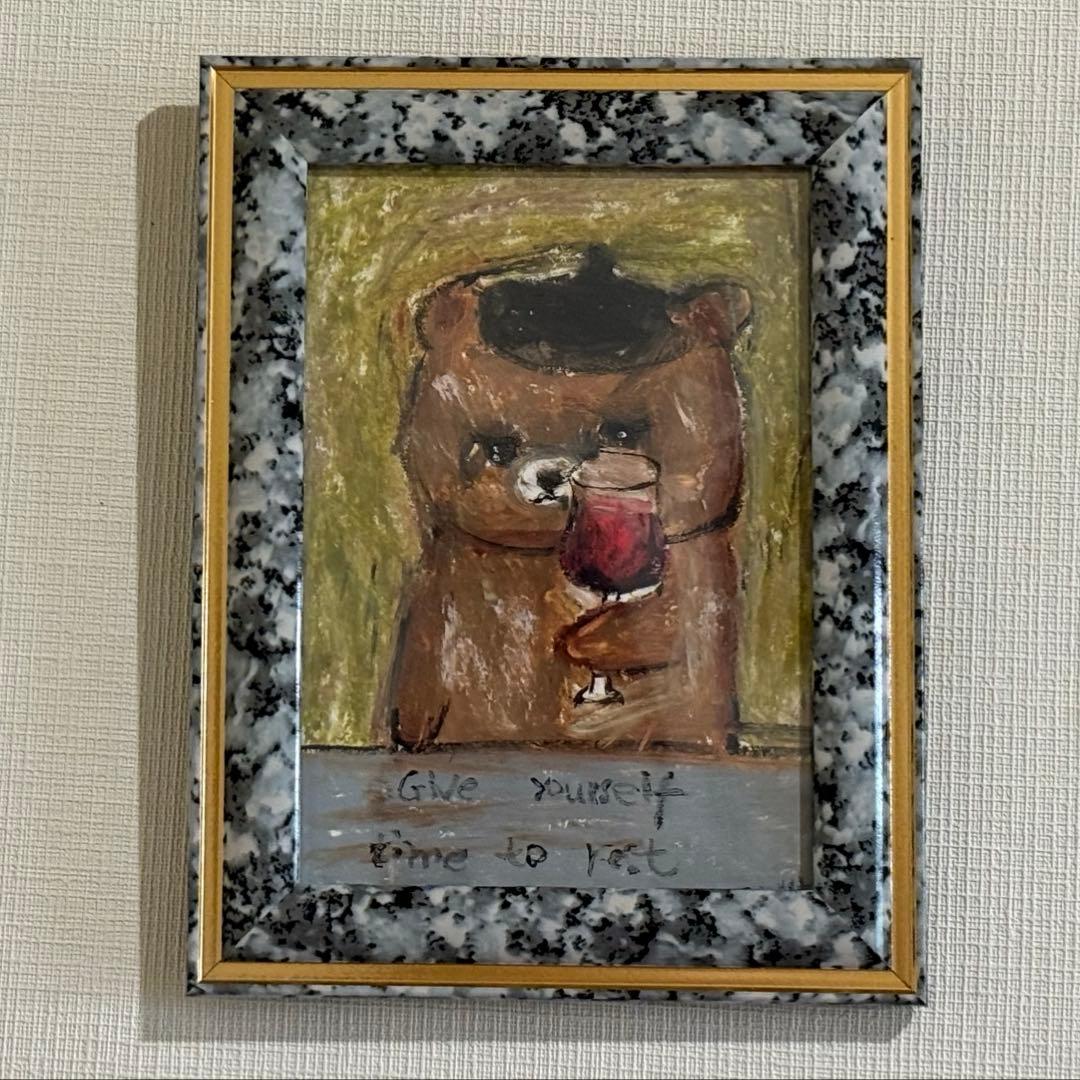 絵画。原画【ワイン好きの熊】
