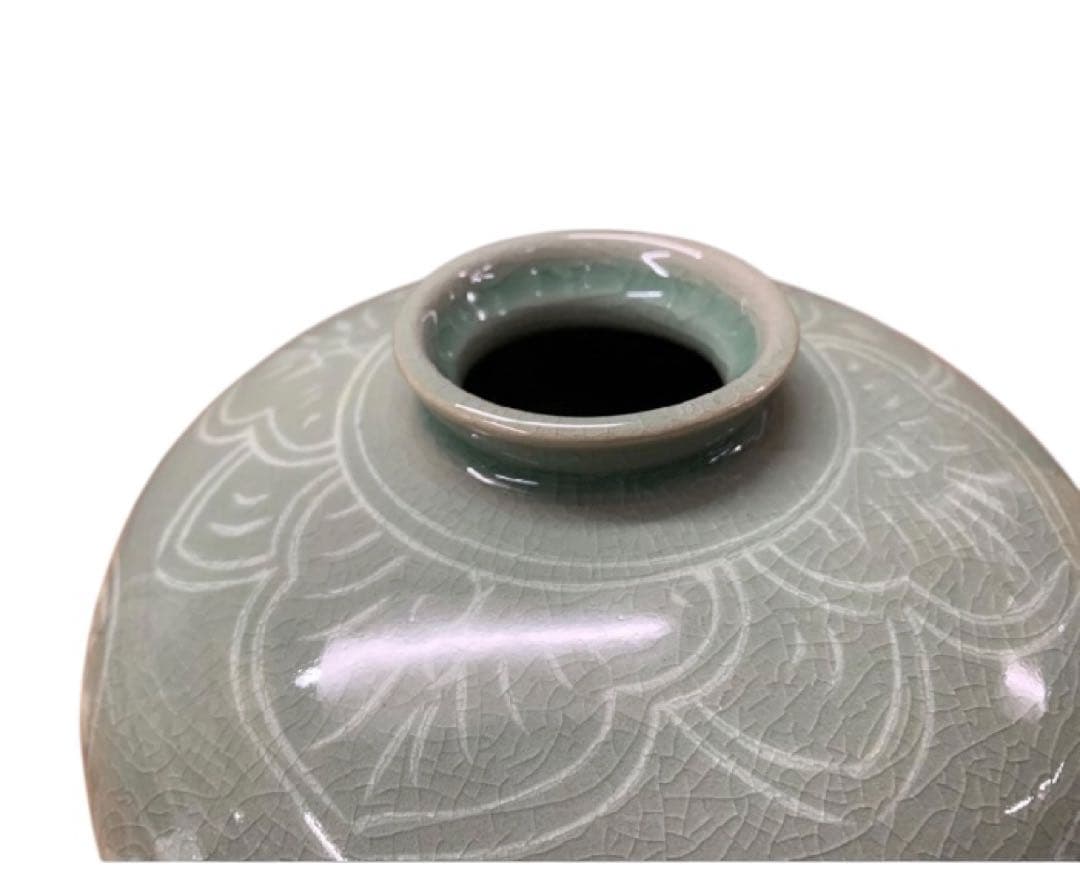 高麗青磁 趙京 花瓶 壺 壷 華道具 花道具 茶道具 花器 花入 花生