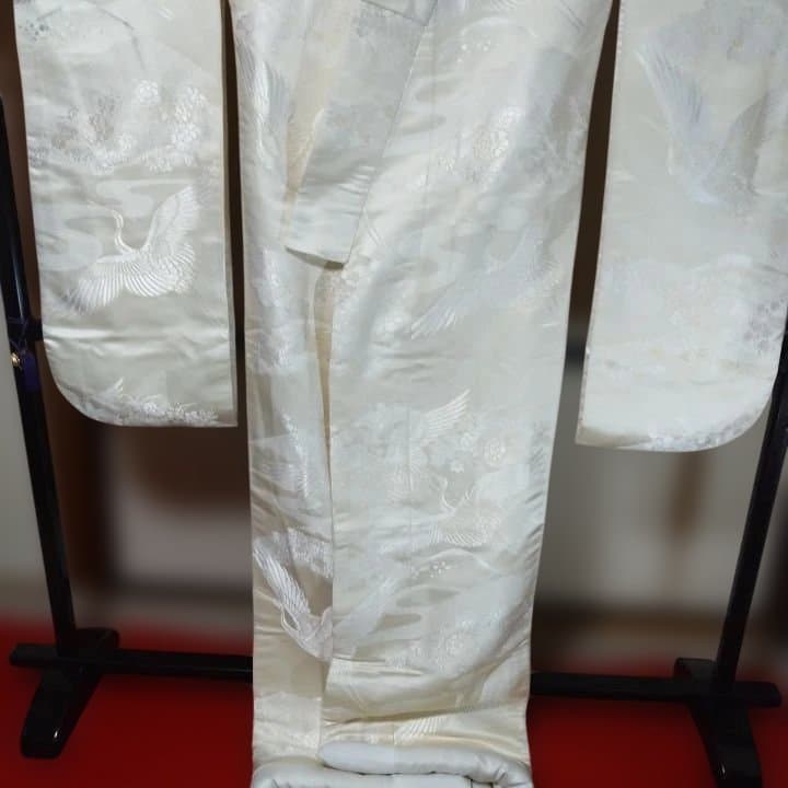 白無垢 鶴と花模様 ラメ入りD