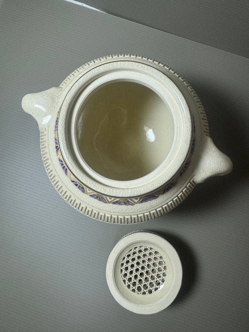 2067 薩摩焼 紋入香炉 梅模様香合 未使用