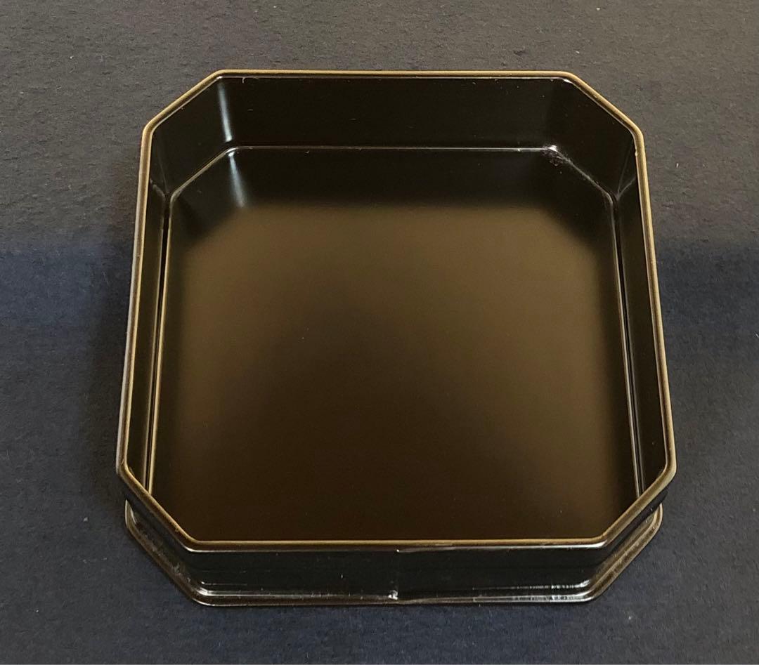 《R》輪島塗 黒真塗 縁高重 菓子器 木製漆器 木箱　251204お3