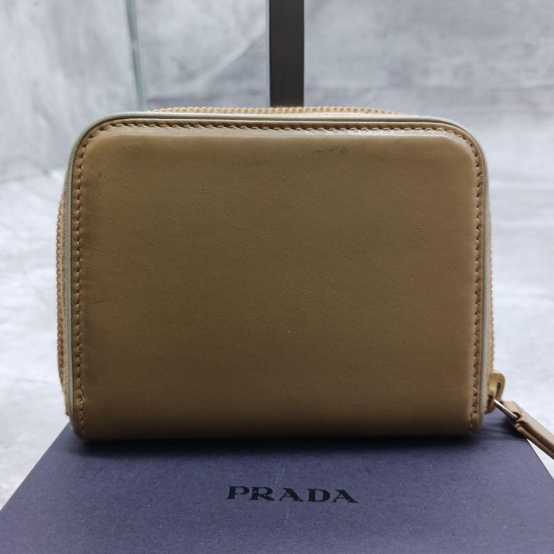 ✨美品✨ プラダ ラウンドファスナー レザー ケース マスタード