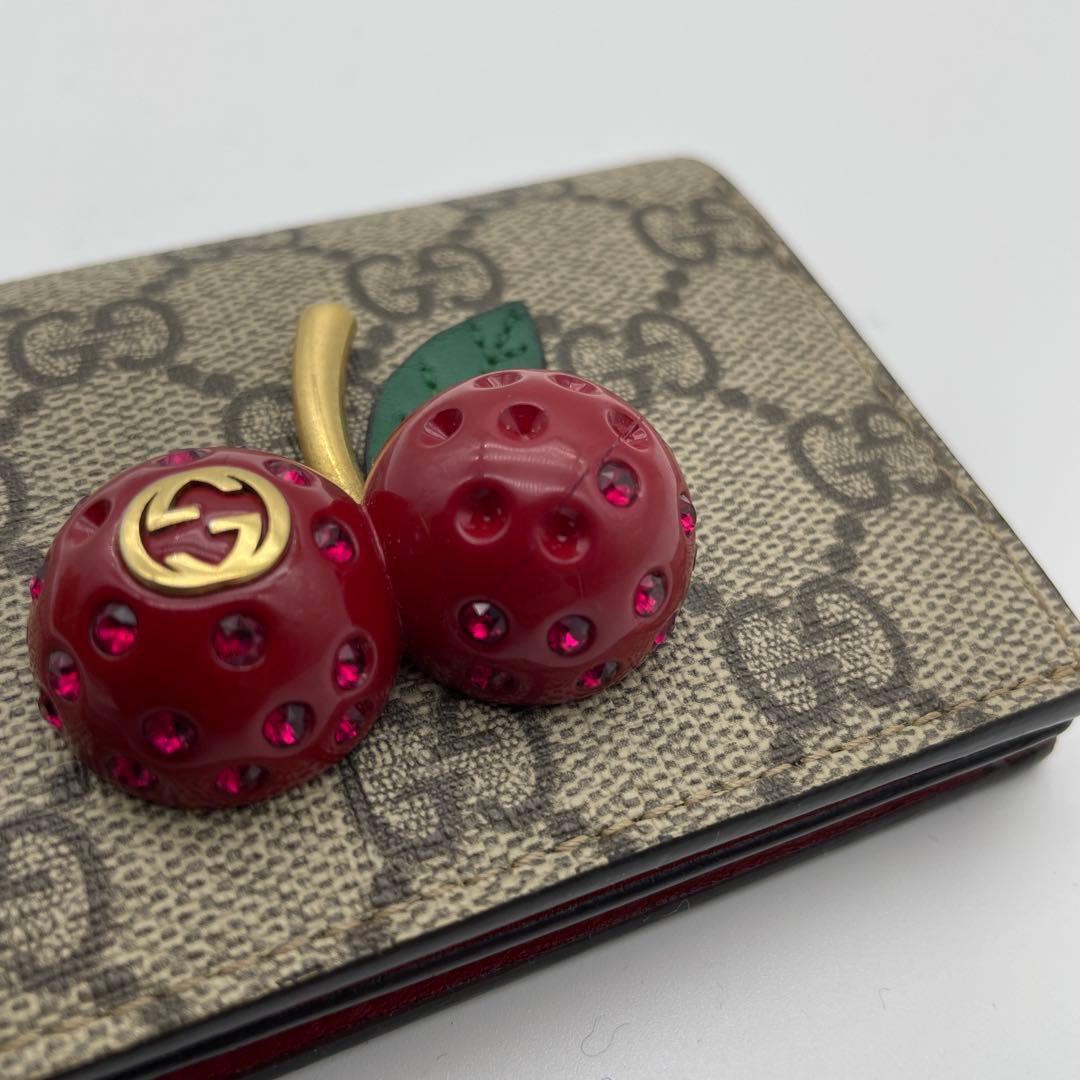 GUCCI インターロッキング GG チェリー 二つ折り財布 PVC
