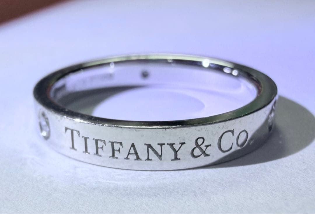 ⚠️百貨店購入・希少廃盤⚠️【Tiffany】3Pダイヤ×Pt950 10号