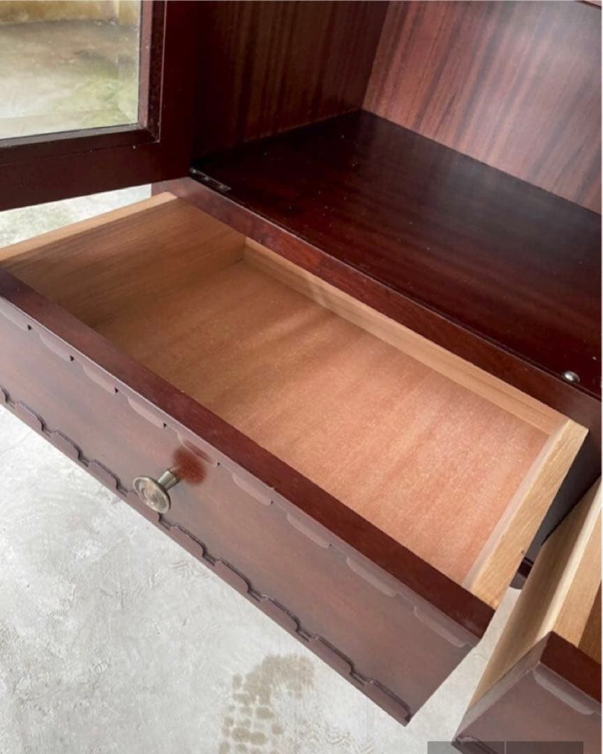 美品 英国 イギリス アンティーク キャビネット キュリオケース 店舗 棚