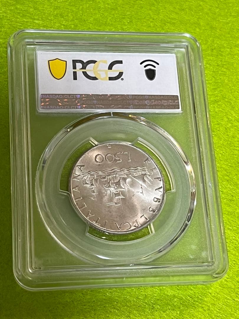 PCGS MS63 外国銀貨 イタリア 1966年 500リラ 銀貨 本物