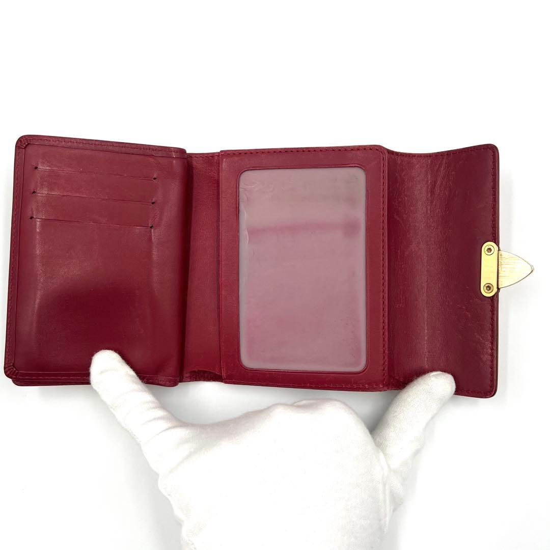 Louis Vuitton ルイヴィトン 折り財布 ヴェルニ レッド系 総柄