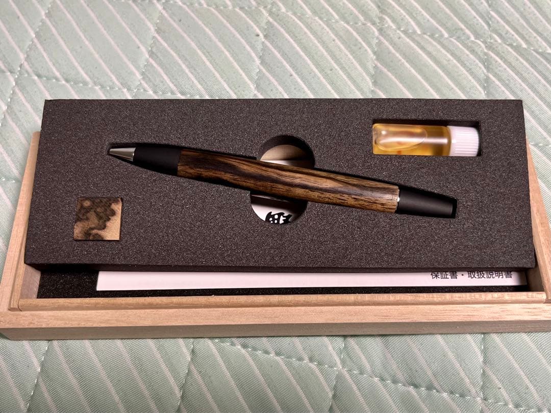 野原工芸 特上黒柿 未使用 ボールペン・ロータリー 野原工芸 特上黒柿