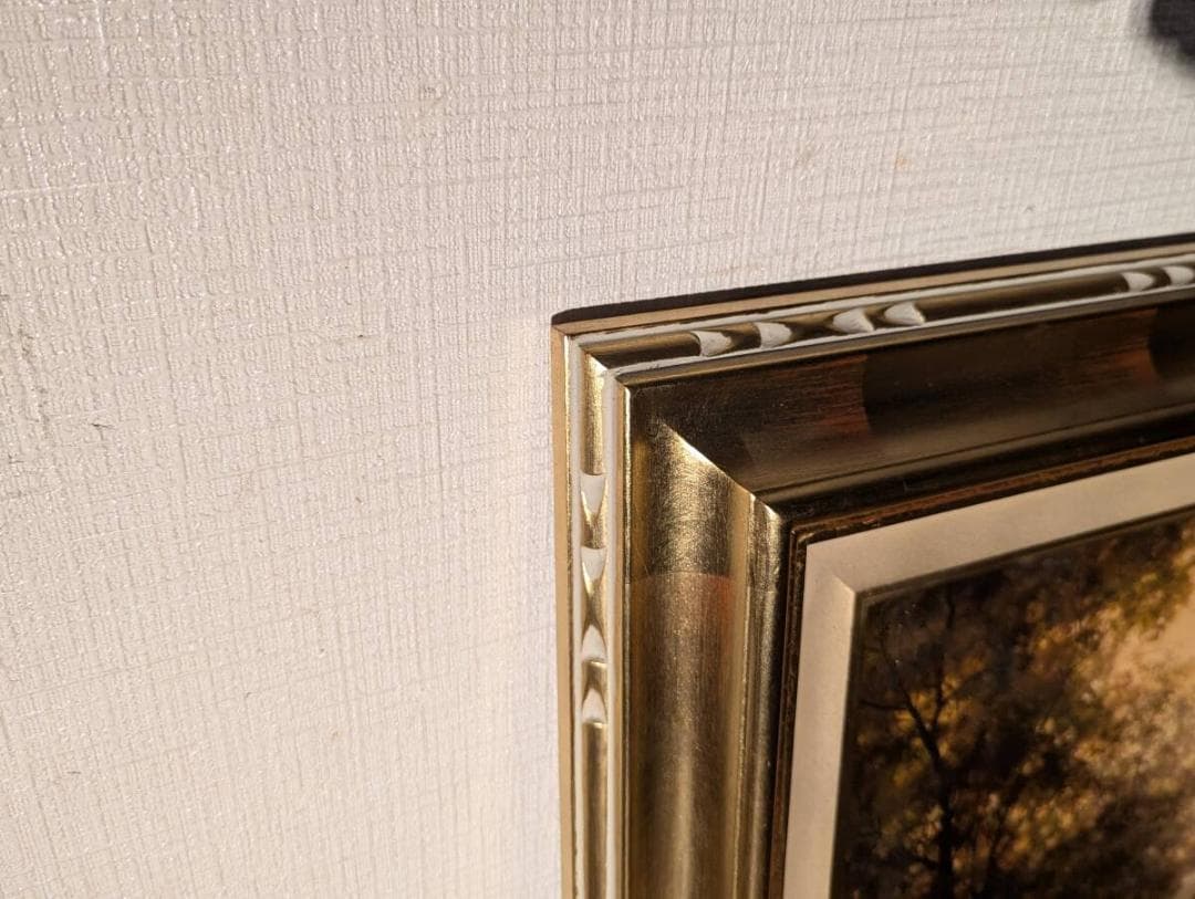 真作】絵画 鈴木政輝 油彩8号 静かな水辺 運輸大臣賞 箱・黄袋入 T156