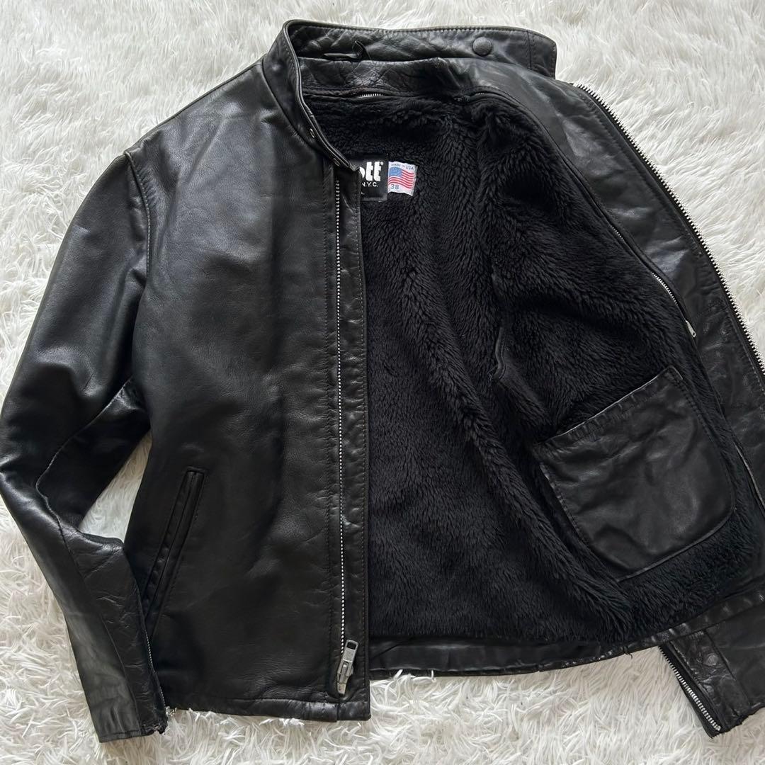 SCHOTT 641 シングルライダースジャケット ボアライナー 38 L相当