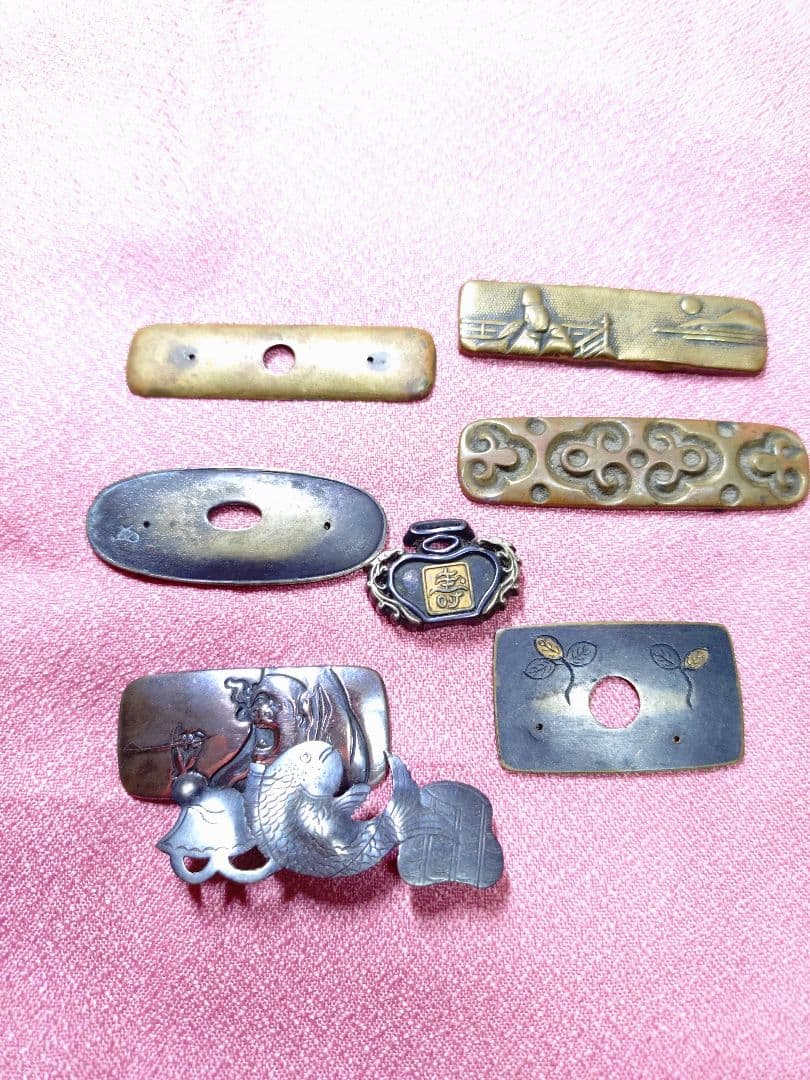 金属工芸　達磨　鯛　銀製　四分一銀　銅製 彫刻 アンティーク 工芸品