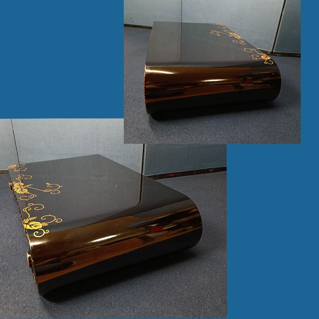 AO34 輪島塗 巻卓 蒔絵 草花蒔絵 花台 香炉台 飾台 木箱入