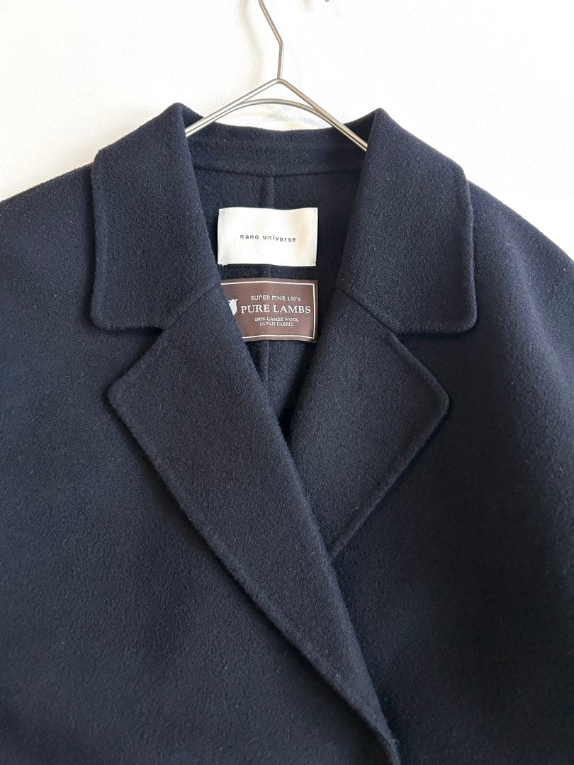 タグ有✨nano universe PURE LAMBS リバーロングコート 紺 - メルカリ