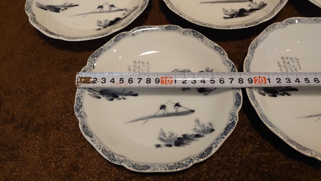 古伊万里　伊万里　染付　輪華皿　６寸皿　蔵出し　５客