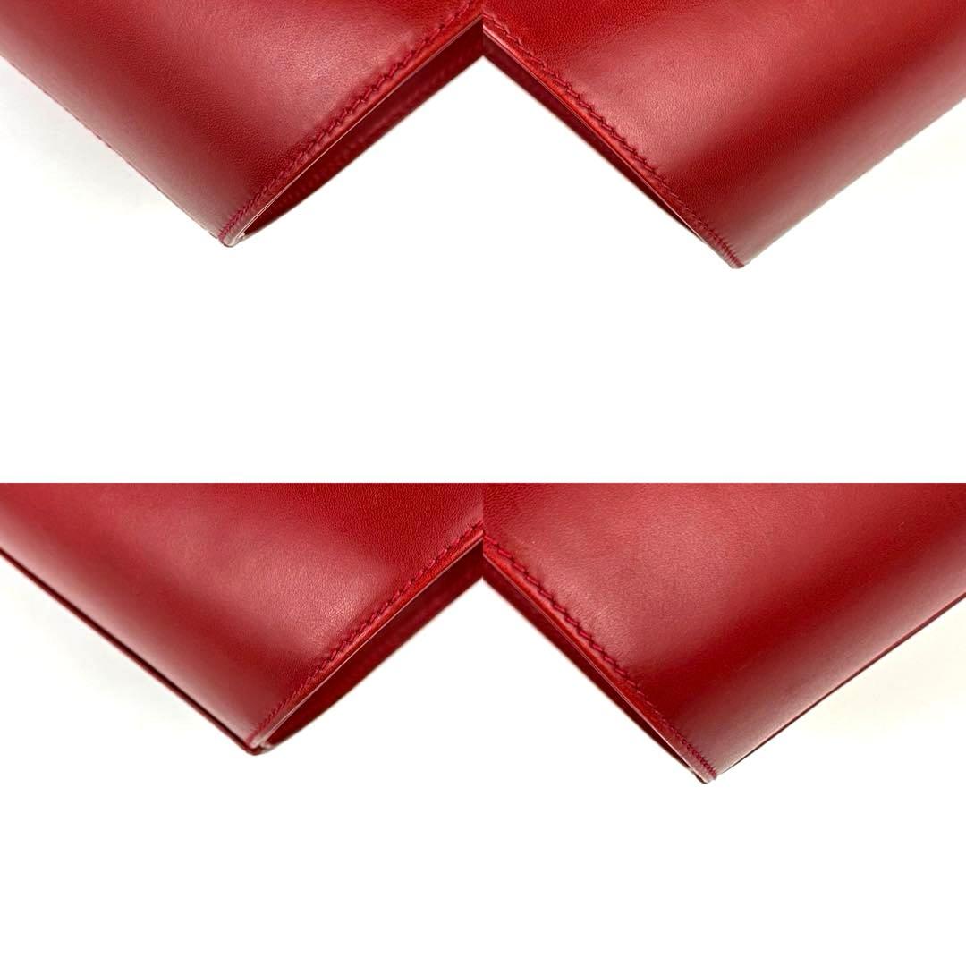 【美品】フェラガモ　ハンドバッグ　ヴァラリボン　ゴールド金具　バケツ　レザー　赤