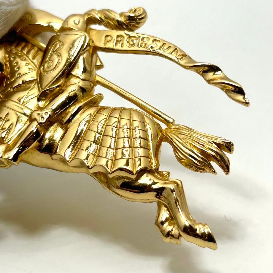 バーバリー ブローチ ゴールド ホースマーク 金 ピン ロゴ プローサム