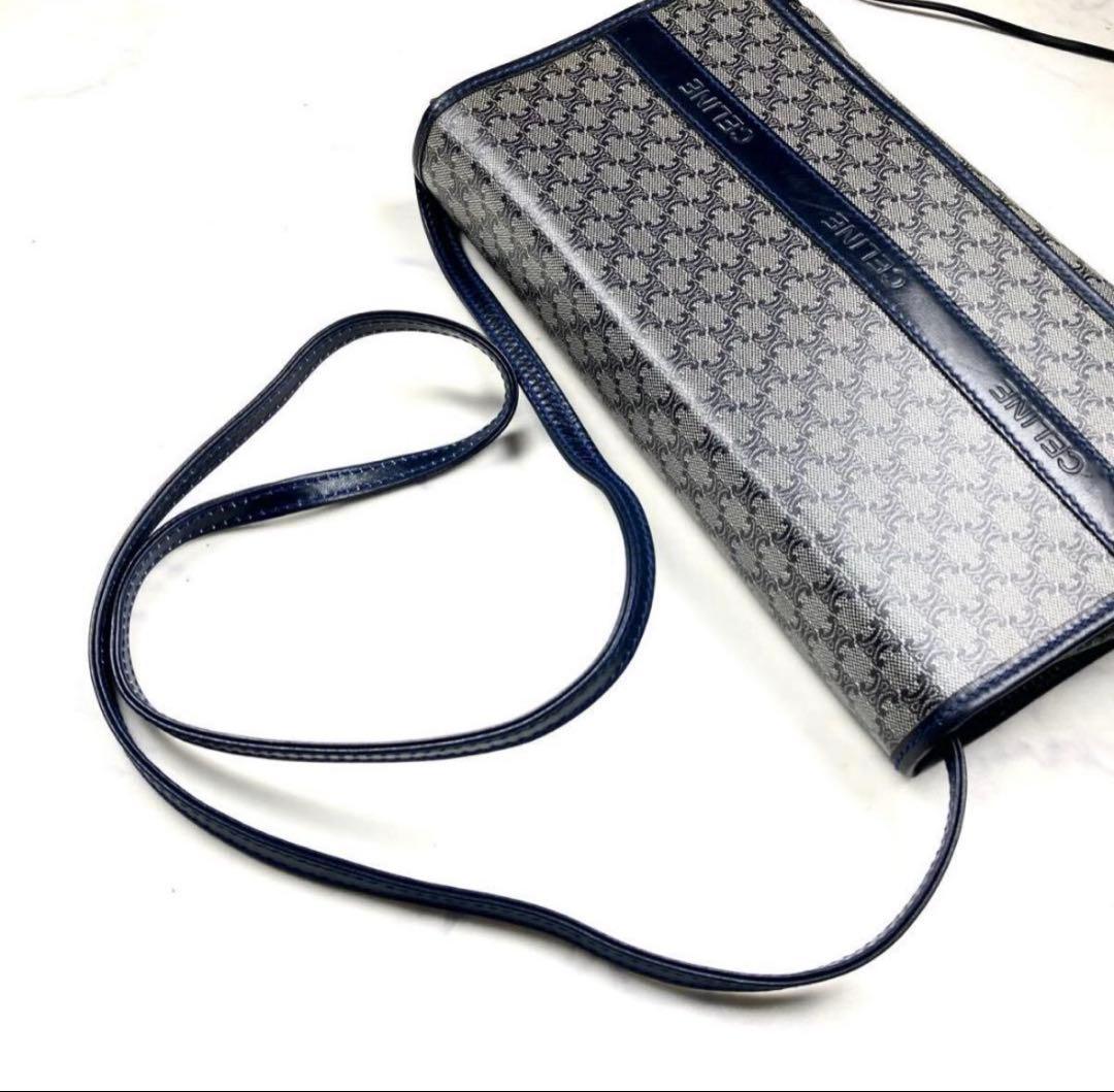 美品 CELINE セリーヌ ショルダーバッグ マカダム トリオンフ レザー