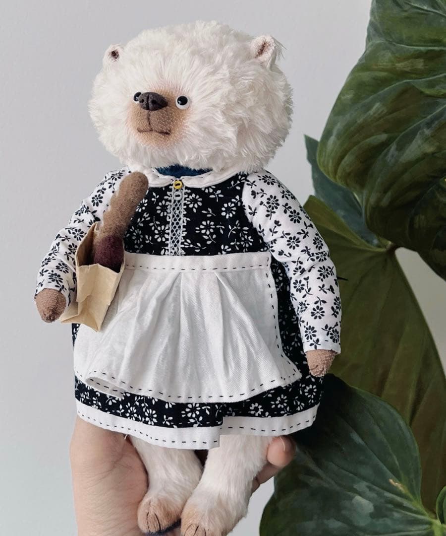 アーティストベア くま 熊 海外作家様 ぬいぐるみ 白熊ちゃん 大きいサイズ