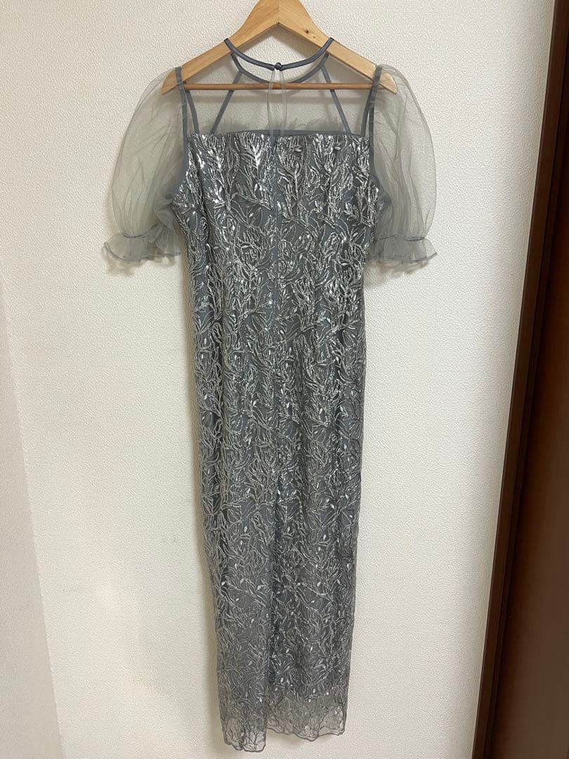 【LEJA】チュールフラワースパンコールIラインワンピース