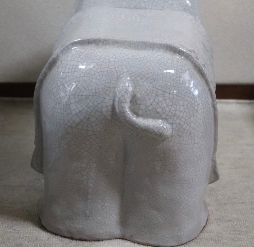 中国美術 哥釉象墩 送料込み0125