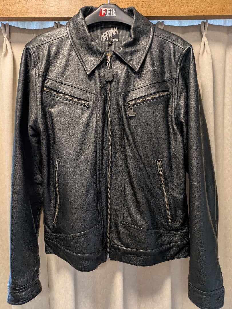 k*u様 LEFLAH レザージャケット ライダース 牛革 ロゴ刺繍 ブラック LEFLAH レザージャケット ライダース 牛革 ロゴ刺繍 ブラック レフラー