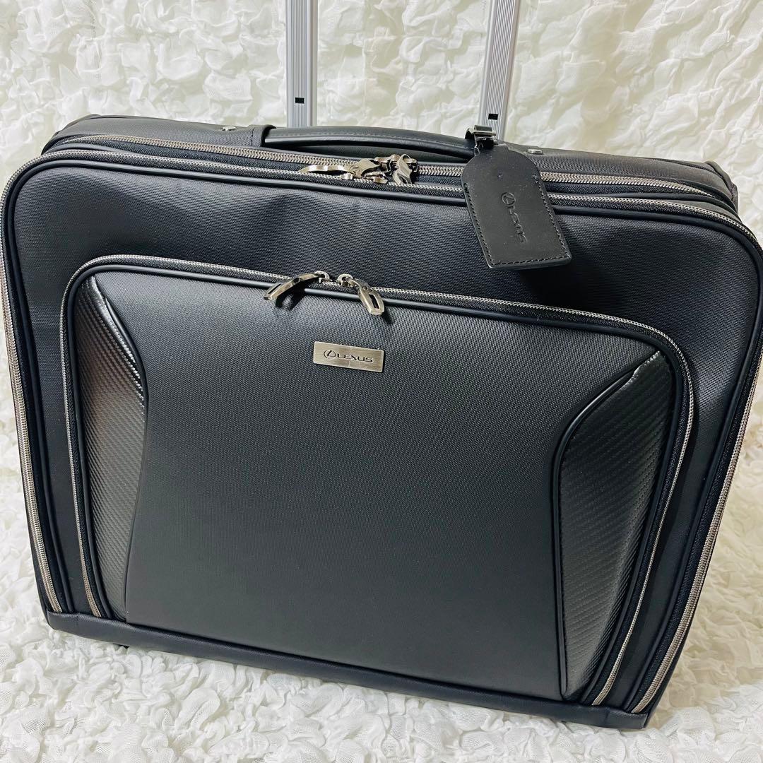 LEXUSレクサス ビジネスキャリーバッグ トロリーケース 黒レザー