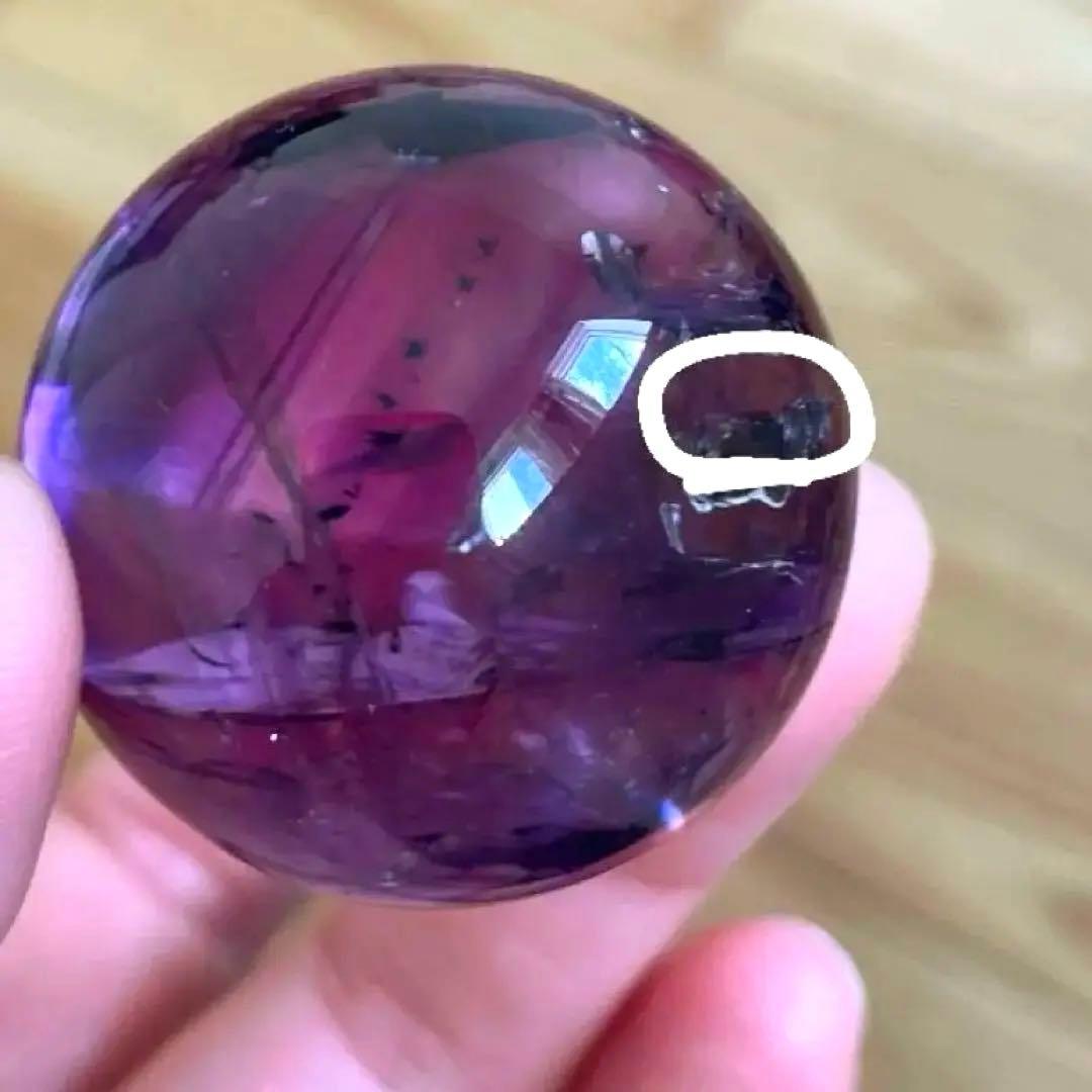 アメシスト スフィア 高品質 3.7㎝ 虹 ファントム ホーランダイト