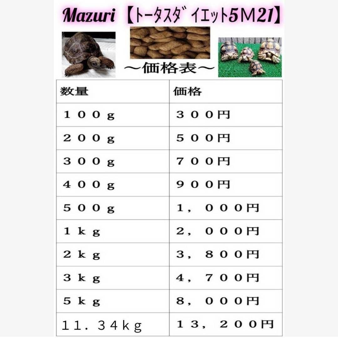 800.【500g】リクガメフード トータスダイエット5M21 - メルカリ